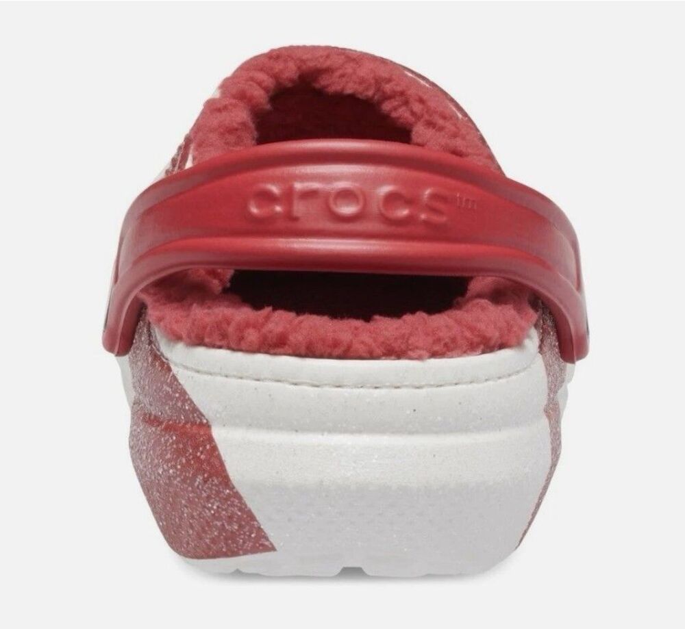 Crocs Candy Cane Lined Clogs Size M4 W6 J4 Holiday Christmas Red White Swirl NWT - Picture 4 of 7